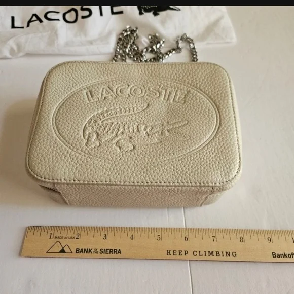 Lacoste Cream Crossbody Bag With Chain Strap1